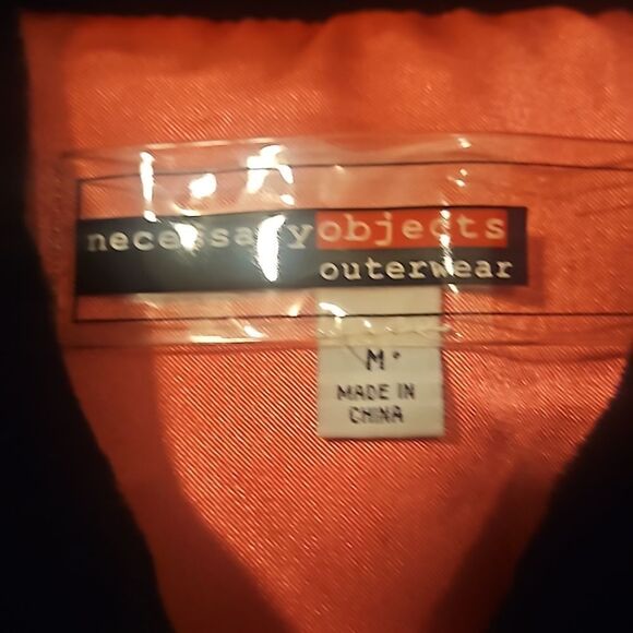 NECESSARY  OBJECT OUTERWEAR jacket BLACK WITH INSIDE LINING PINK - Picture 2 of 7